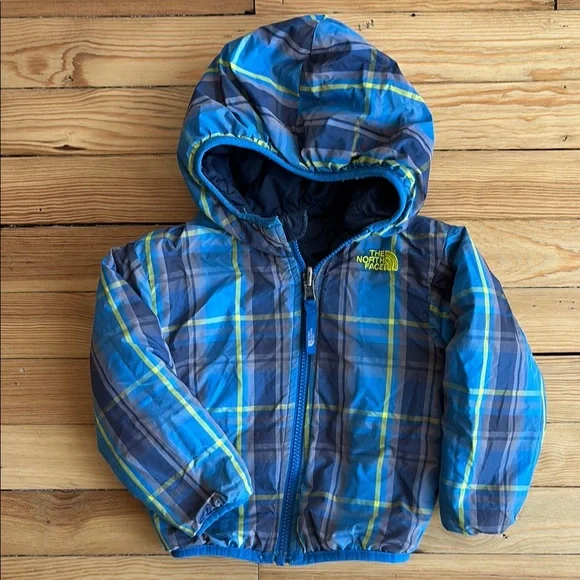 The North Face Reversible Plaid and Dark Down Jacket - Picture 3 of 3